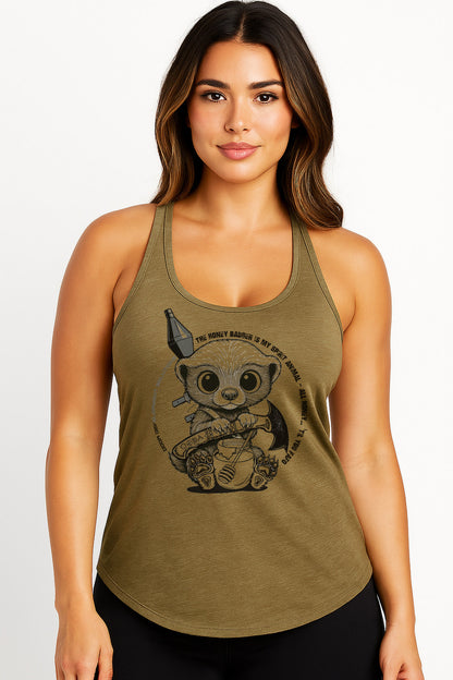 Honey Badger Is My Spirit Animal - Trebled Racerback Tank - Womens