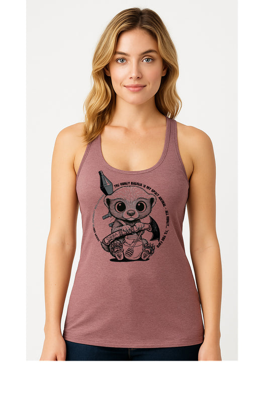Honey Badger Is My Spirit Animal - Trebled Racerback Tank - Womens